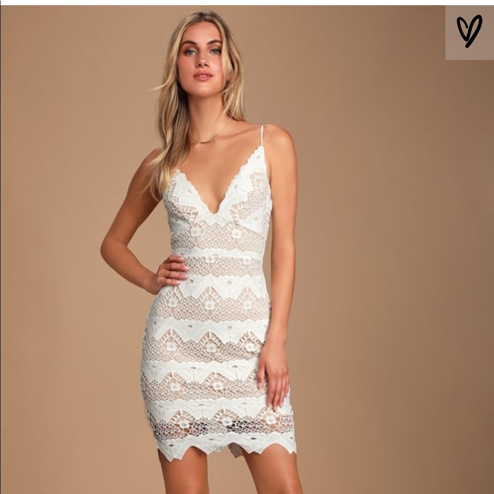 Lulus white crochet dress